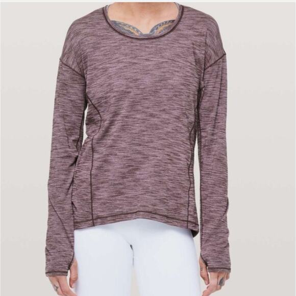 Lululemon Sweat Embrace Long Sleeve Heathered Arctic Plum Fits Size 6 (READ) - Picture 1 of 10